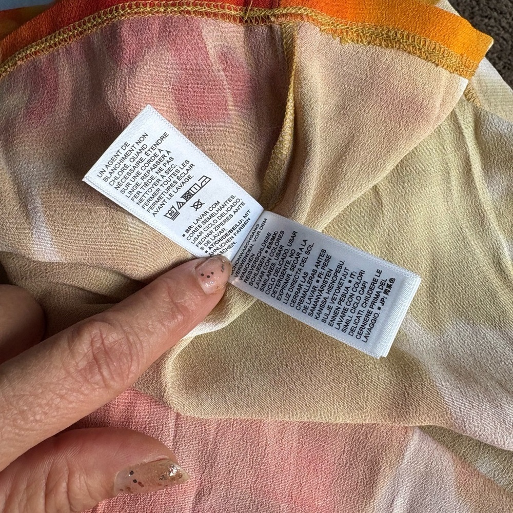 NWT The Drop Isa V-Neck Maxi Dress in orange watercolor print size XX small. - Picture 10 of 10